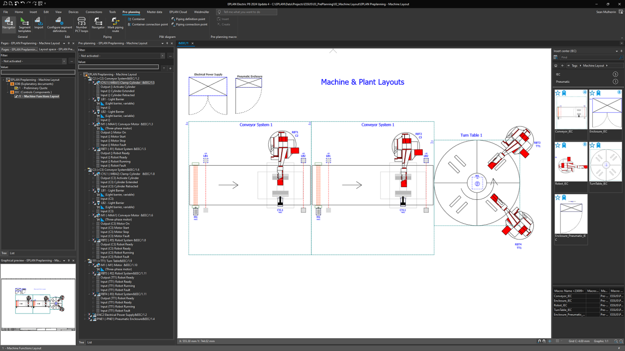 Eplan Preplanning: machine & plant layouts