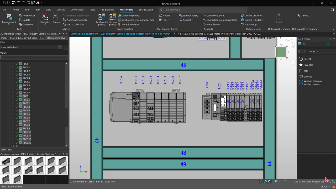 High end PLC panel layout